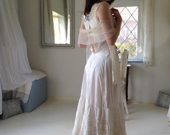 old pure linen slip dress XXS ,