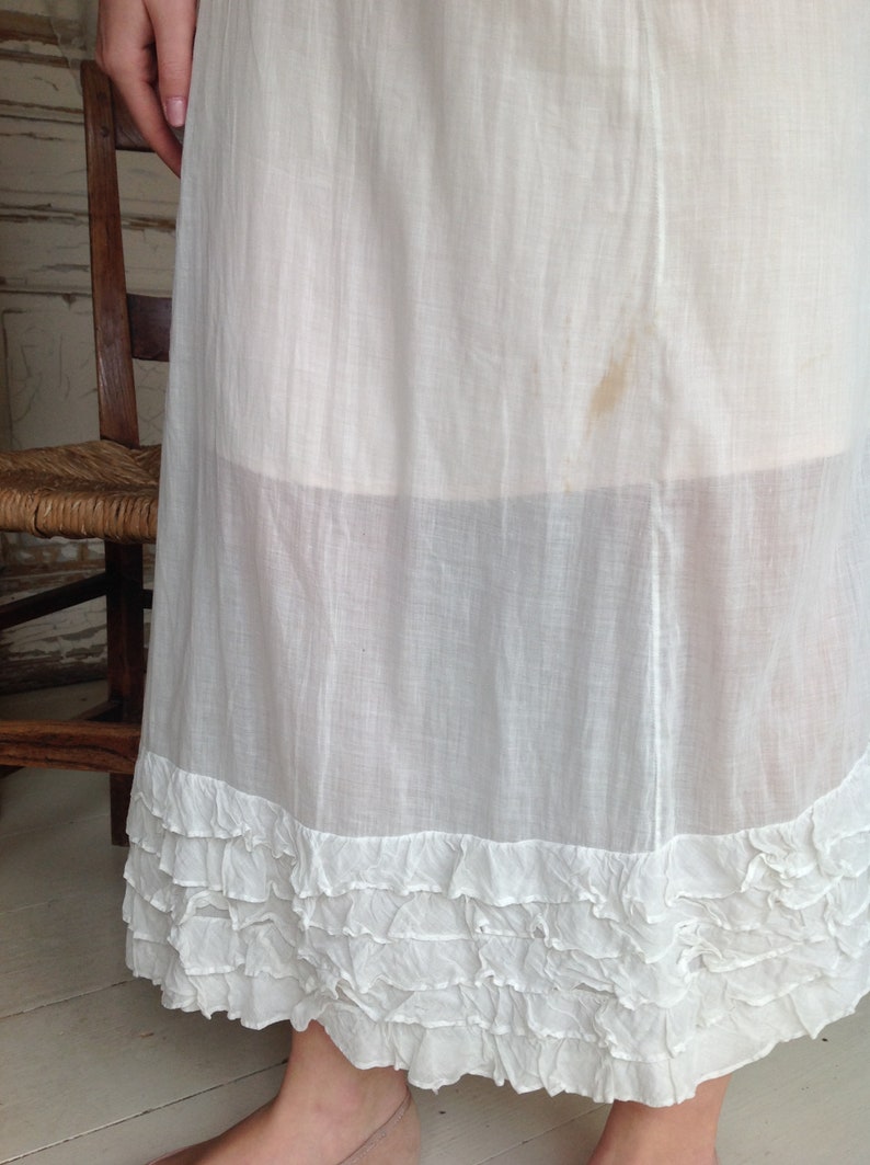 antique muslin cotton petticoat skirt 1920s zdjęcie 3