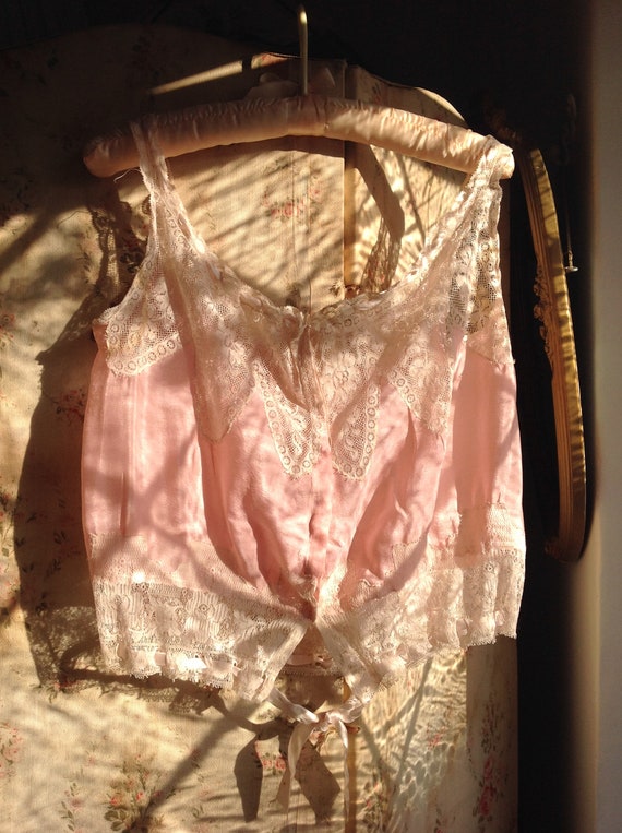 amazing camisole, silk, pink and Chantilly lace - image 1