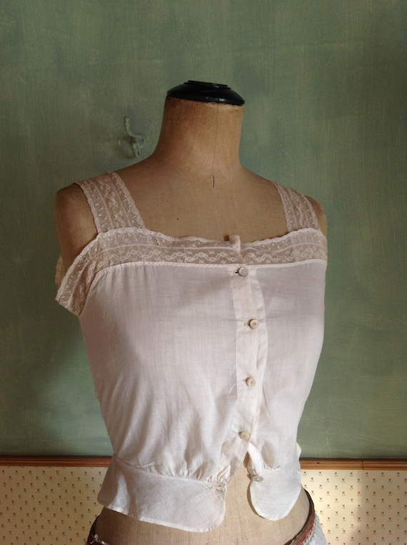 antique victorian edwardian corset cover camisole - image 1