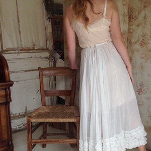 antique muslin cotton petticoat skirt 1920s zdjęcie 2