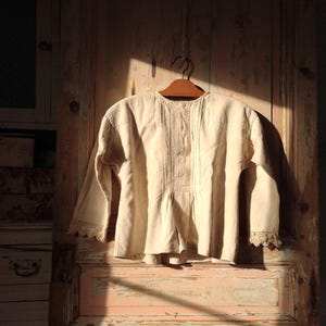 very old linnen shirt waist  rustic farm