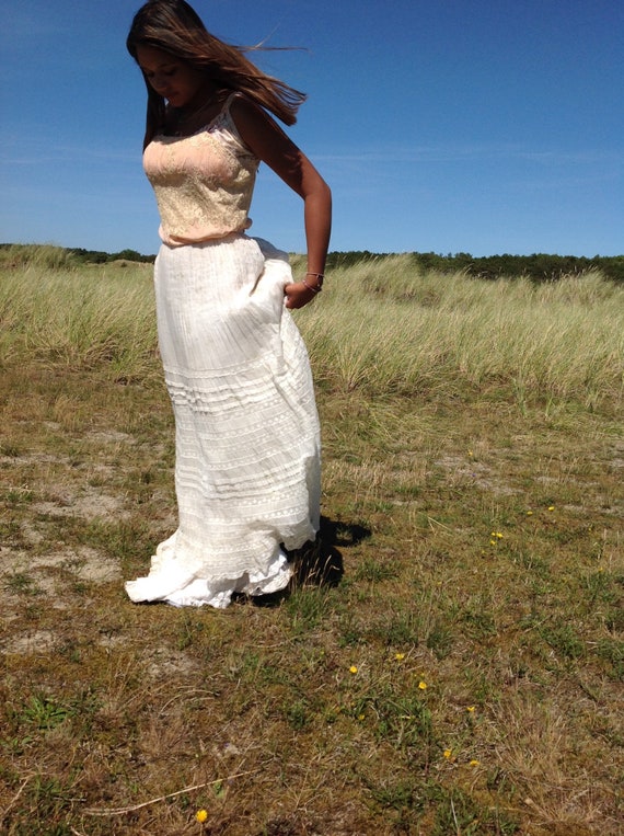 salmon pink and lace camisole edwardian - image 5