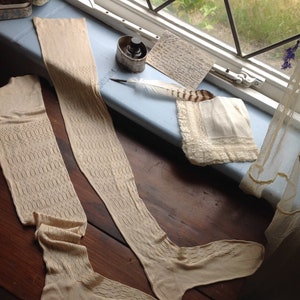 antique silk knitted stockings