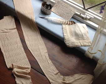 antique silk knitted stockings