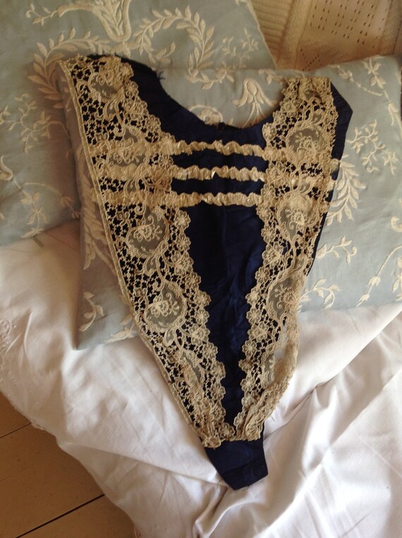 1890s antique modesty panel jabot bodice panel
