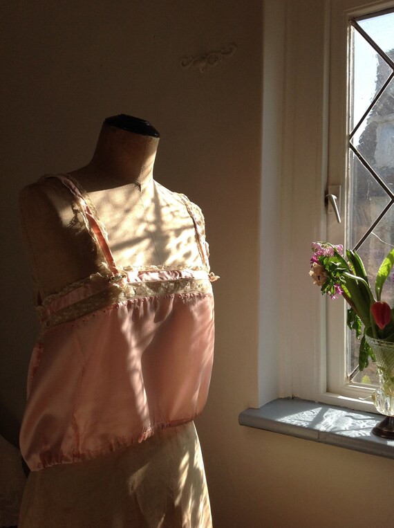 choral pink camisole silk and lace edwardian 1920s