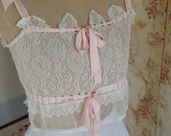 antique lace camisole corset cover