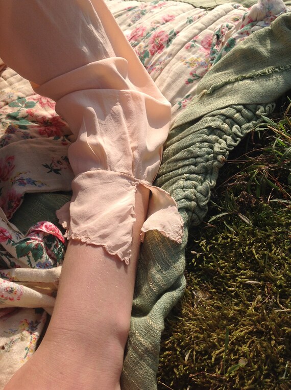 peach silk nightgown, slip dress