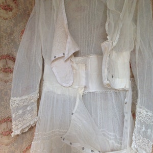 Antique Edwardian Wedding Dress With Antique Lace Waist Band - Etsy