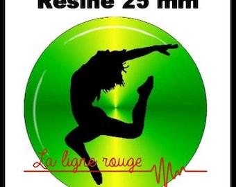 Round cabochon resin 25 mm - flash dance stick (1938) - dance, dancer