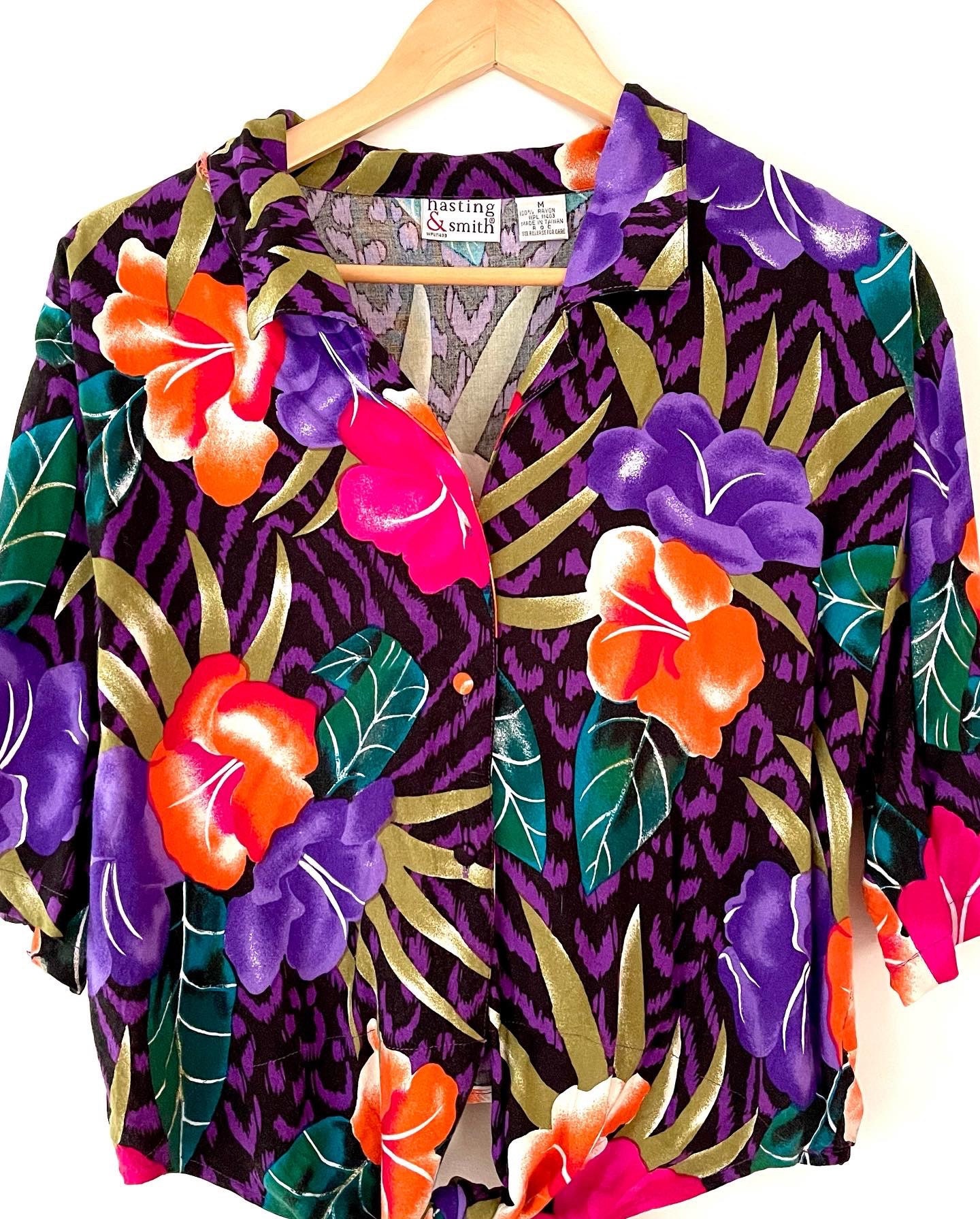 Vintage 80s Floral Top and Bottom Set Etsy UK