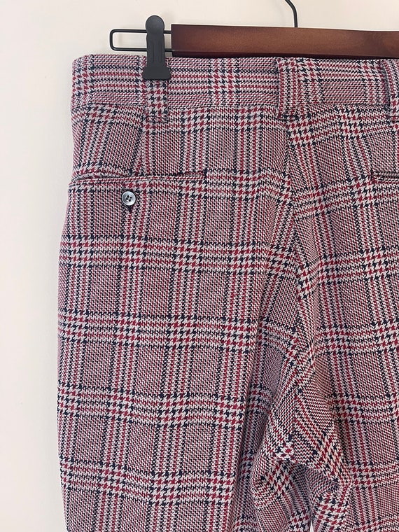 Vintage 70’s red and blue plaid trousers - image 6
