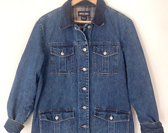 Vintage 90’s Limited Jeans Denim Chore Jacket with Flannel Lining