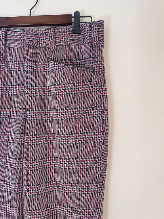 Vintage 70’s red and blue plaid trousers - image 5