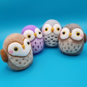 Needle Felted Owl / Handmade Wool Decoration / Needle Felted Toy / Unique Gift / Fibre Art / Whimsical Animal