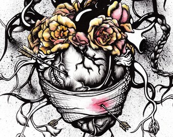 The Wounded Frida Kahlo- 12x12, signed, archival Giclée fine art print
