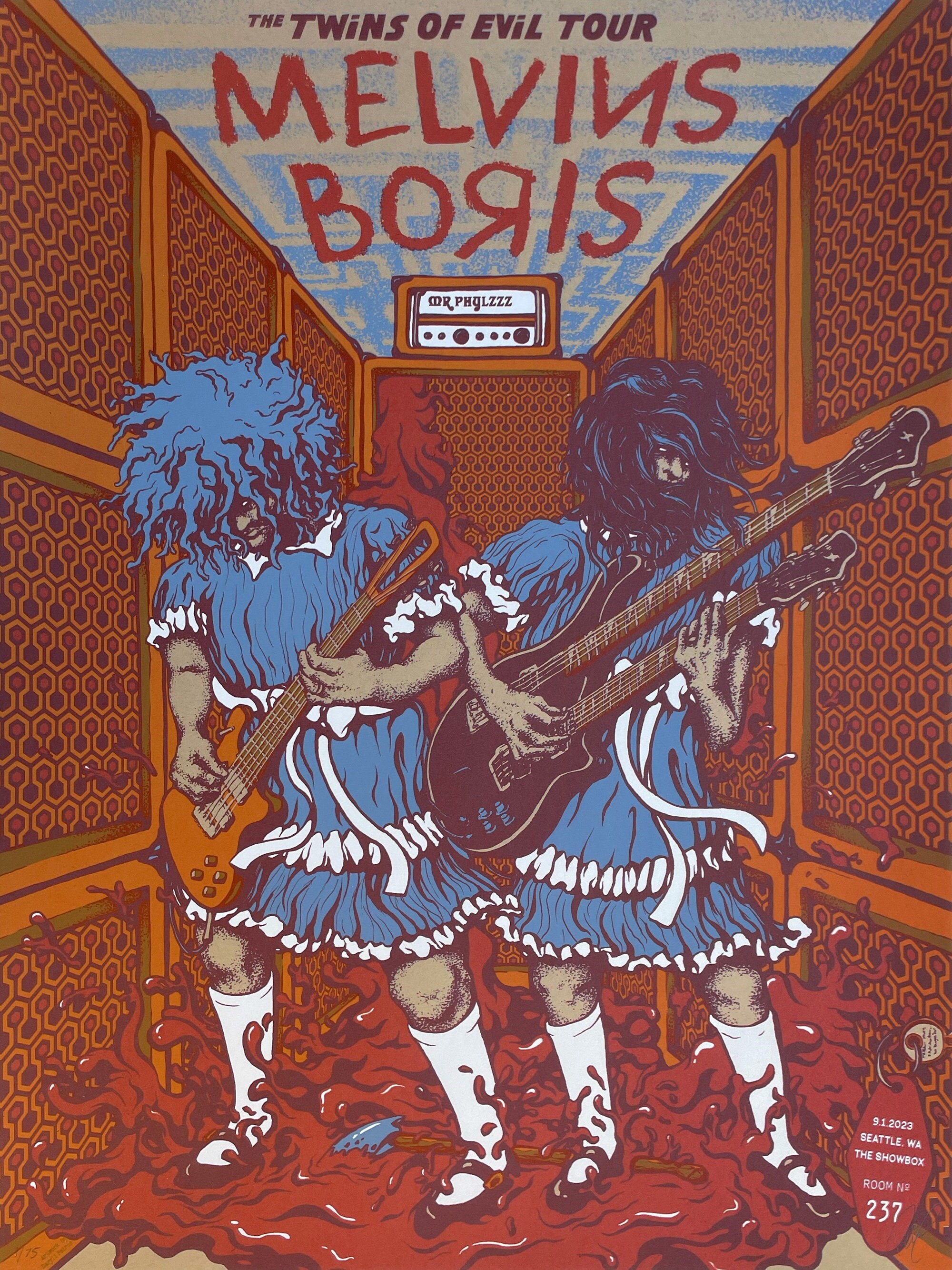 Melvins & Boris Official Show Poster - Seattle, 2023, 18x24