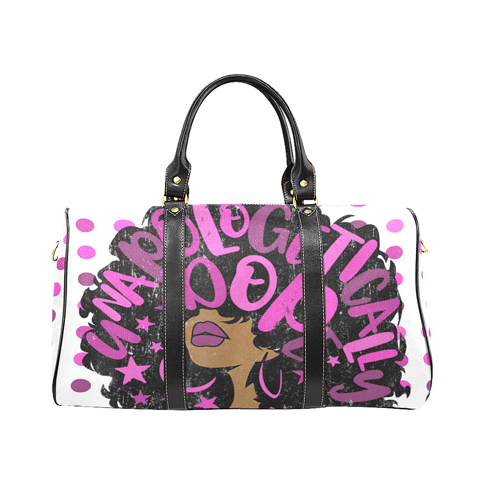 Unapologetically Dope Pink Travel Bag Afro Lady Travel Bag 