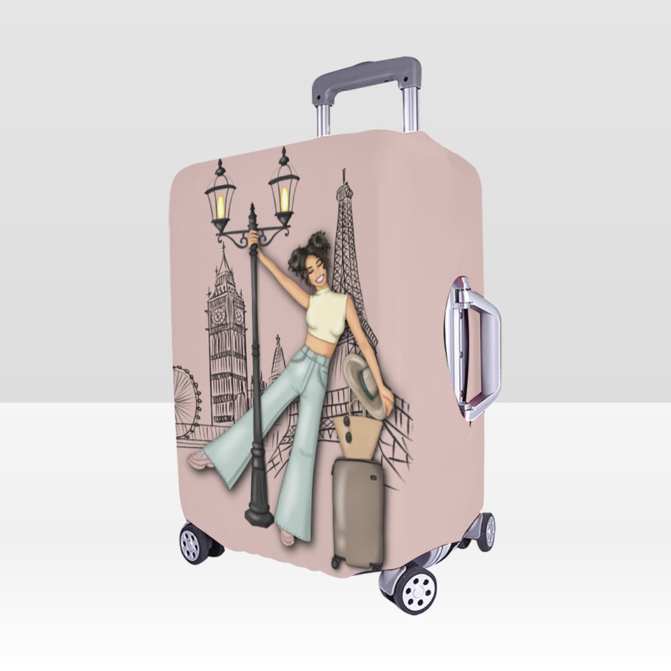 Discover On my way to Paris Luggage Cover, Suitcase Cover, Paris Luggage Cover