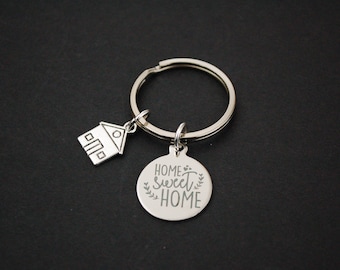 Lovely Home Sweet Home Keychains AG0054 4 Imitation Leather Pendant Charms Green
