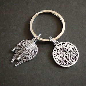 That&#39;s no moon Death Star star wars Keyring keychain Millennium Falcon gift