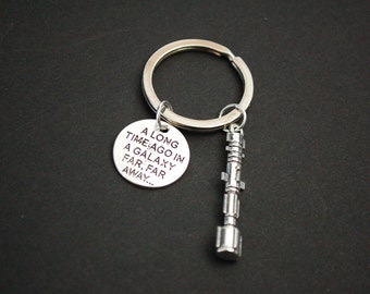 Portachiavi con spada laser di Star Wars, portachiavi con citazione della galassia