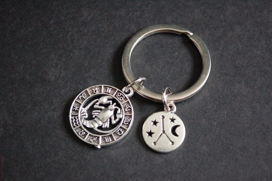 Zodiac Cancer Astrology Constellation Keychain Keyrings Gift Wheel Star ...