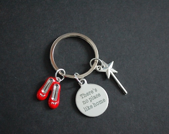 Wizard of Oz there's no place like home inspired Keychain Keyring gift