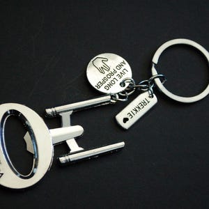 Star Trek USS Enterprise Bottle Opener Keychain: Live Long and Prosper Trekkie Charm