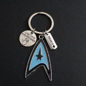 Star Trek Keychain: Live Long and Prosper, Science Officer Insignia