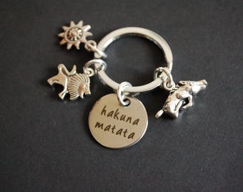 Hakuna Matata The Lion King inspired Keychain Keyring