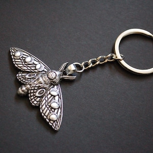 Luna Moth keyring keychain witch goth gift
