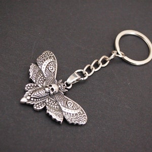 Death&#39;s head moth keyring keychain  giftgift