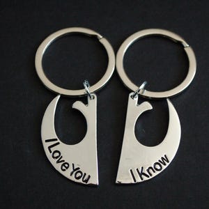 Star Wars I love you I know-Set mit zwei Schlüsselanhängern GeschenkGift