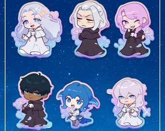 FFXIV Regenbogen Acryl 2.5" Charms | Venat | Hades | Hythlodaeus | Hermes | Meteion | Themis doppelseitige Regenbogen Acryl Schlüsselanhänger / Charms