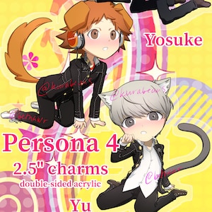Yu Narukami charm Yosuke Hanamura charm Adachi Tohru charm 2.5&quot; keychain