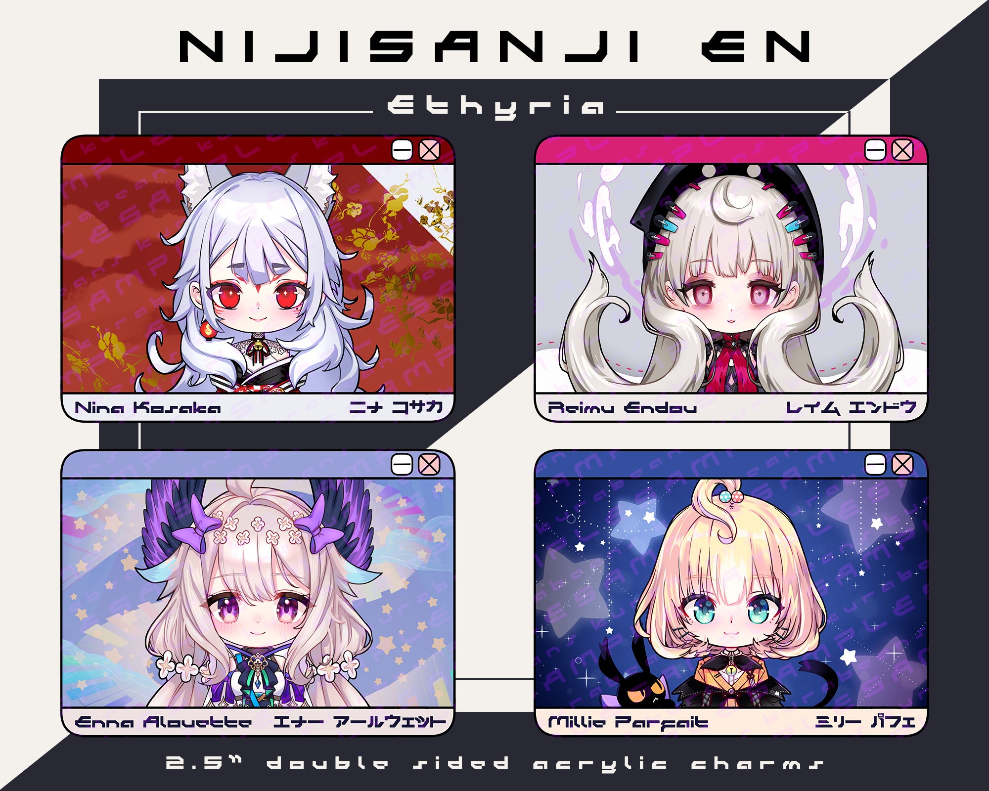 Nijisanji EN Ethyria vtuber double sided 2.5 acrylic - Etsy 日本