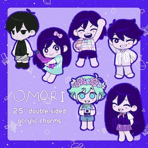 OMORI charms OMORI keychains | Sunny charm, Aubrey charm, Kel charm, Hero charm, Mari charm, Basil charm | 2.5&quot; double sided acrylic charm