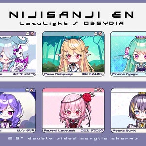 Nijisanji EN | LazuLight | OBSYDIA | vtuber double sided 2.5&quot; acrylic charms