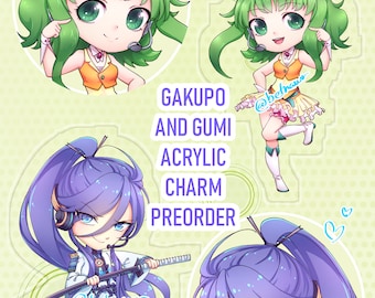 Vocaloid acrylic charms Gumi Megpoid keychain Megpoid Gumi charm Gakupo Kamui charm Camui Gakupo charm Megpoid charm Gakupo keychain (2.5")