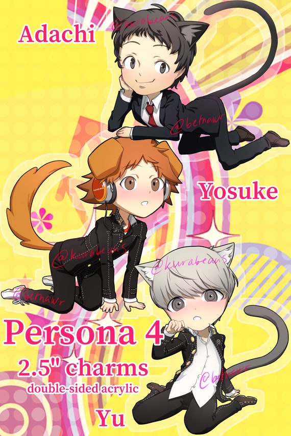 Yu Narukami charm Yosuke Hanamura charm Adachi Tohru charm keychain