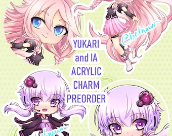 Vocaloid acrylic charms Yukari Yuzuki keychain Yuzuki Yukari charm IA charm ARIA on the PLANETES charm Ia keychain Yukari keychain V3 (2.5")