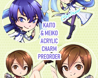 Vocaloid acrylic charms Kaito Shion keychain Kaito charm Vocaloid keychain Meiko Sakine charm Meiko charm Vocaloid charm Crypton (2.5")