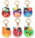 OMORI charms OMORI keychains beach set | Aubrey charm, Kel charm, Hero charm, Mari charm, Basil charm | 2.5" rainbow acrylic & double sided