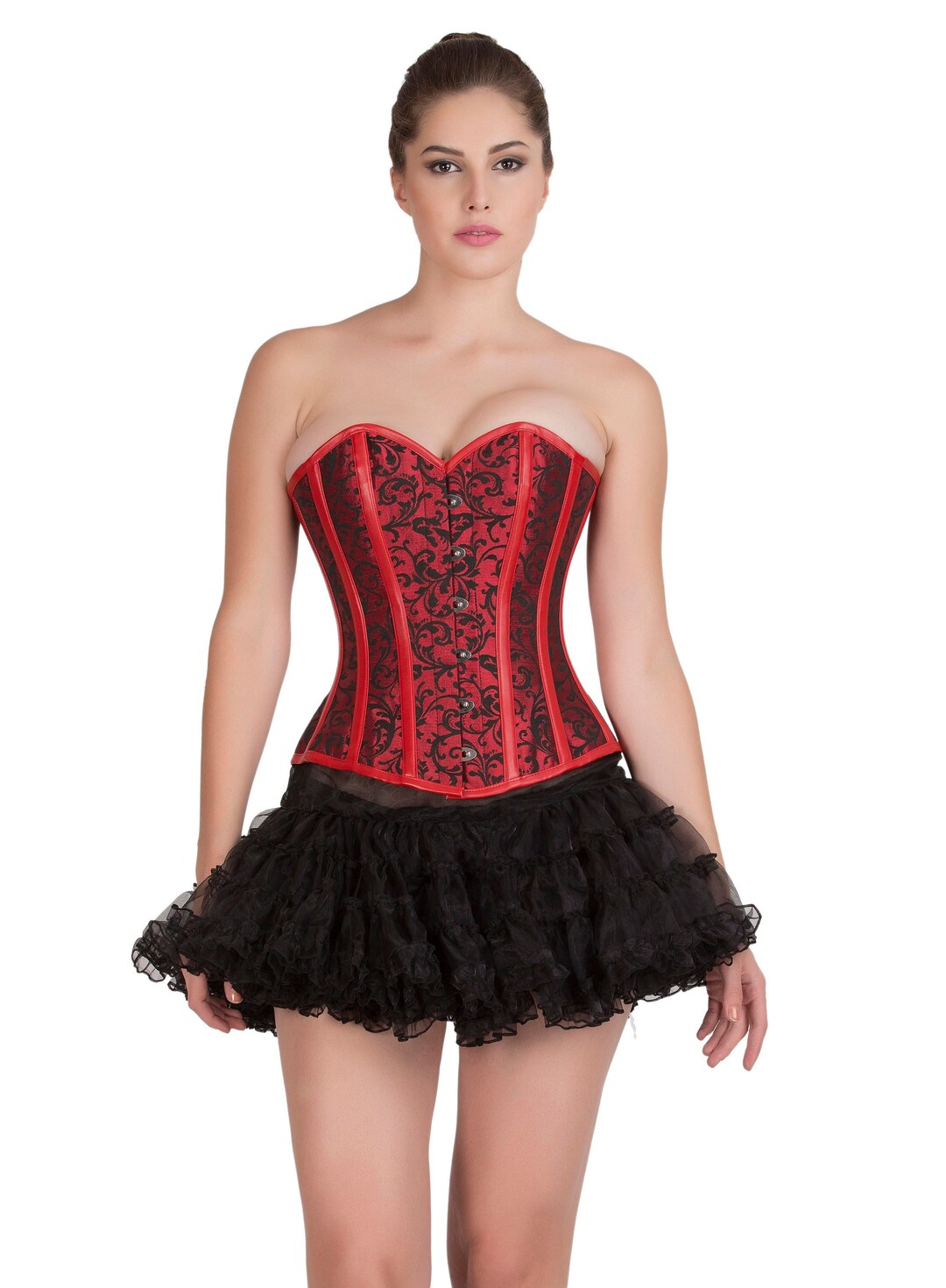 Red/Black Brocade Gothic Corset – Costumes, Etc
