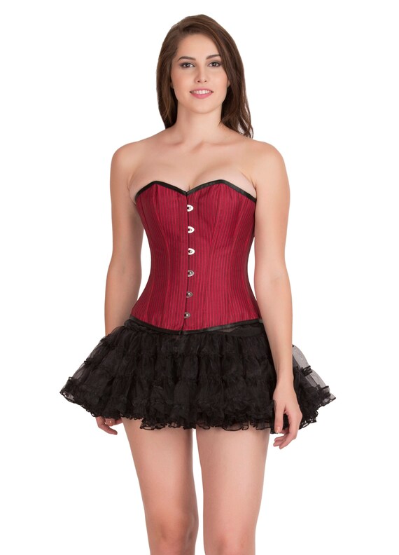 Black Satin Overbust Corset Top -  Canada