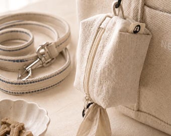 Lined Canvas Poop Bag Holder