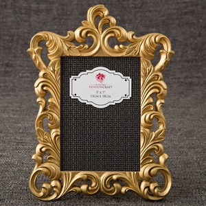Gold Baroque Frame 5x7 Photo Picture Frame - Wedding Table Number Holder - Display Sign - Decorations MW70005
