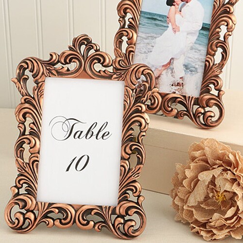 Copper Baroque Frame 4x6 Photo Picture Frame Wedding Table Etsy